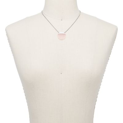 Ellen ローズクォーツ ペンダントネックレス Skj Skagen