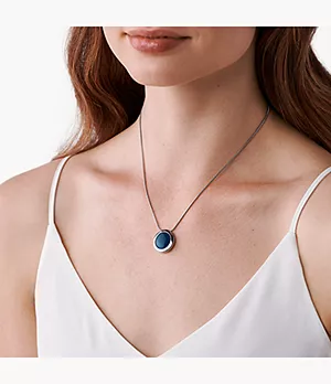 Sea Glass Silver-Tone Pendant Necklace