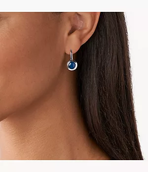 Sea Glass Silver-Tone Drop Earrings