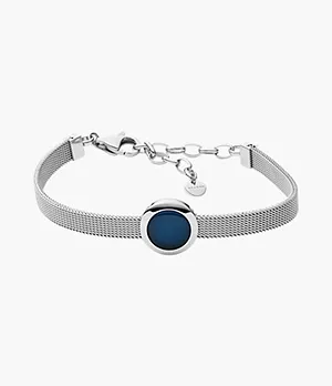 Sea Glass Silver-Tone Mesh Bracelet