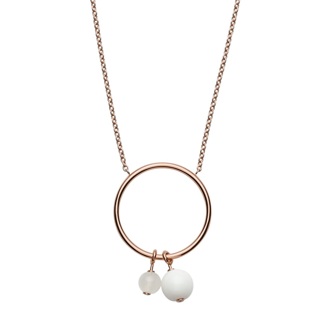 UPC 768680281125 product image for Skagen Women's Sea Glass Beaded Pendant Rose-Tone Necklace | upcitemdb.com