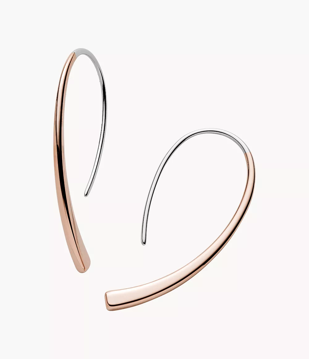 Skagen Unisex Kariana Rose Gold-Tone Threader Earrings
