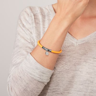 Skagen Blakely Yellow Silicone and Silver-Tone Bracelet - One Size -  Bracelets from Faith Jewellers UK