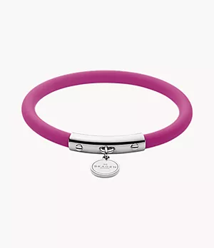 Blakely Pink Silicone and Silver-Tone Bracelet