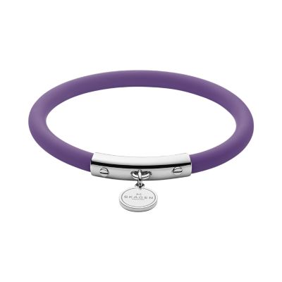 Blakely Purple Silicone and Silver-Tone Bracelet