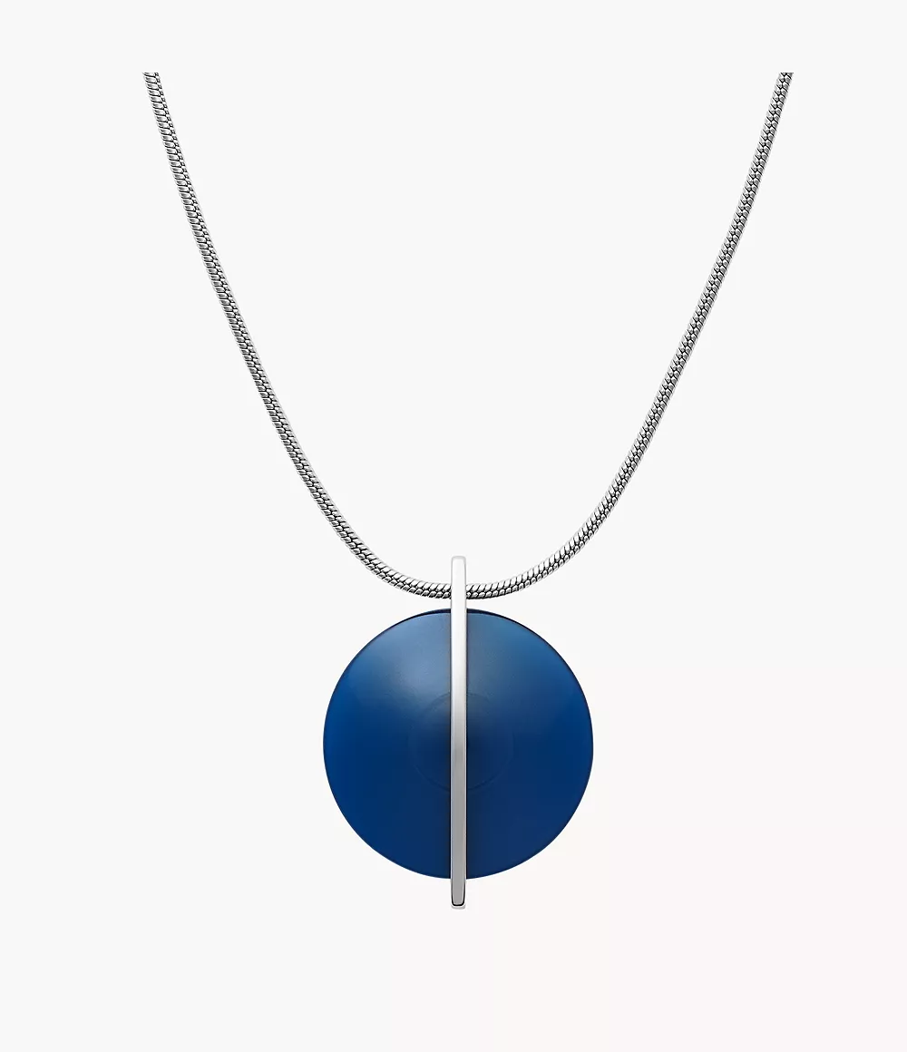 Skagen Women’s Sea Glass Silver-Tone Stainless Steel Pendant Necklace