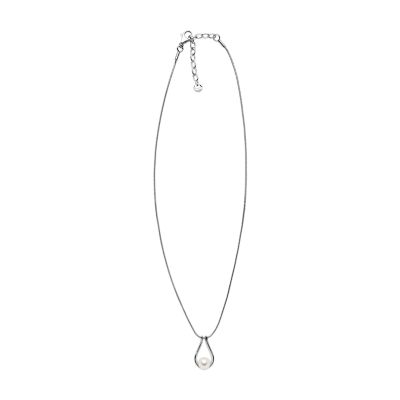 Agnethe シルバートーン ステンレススチール フェイクパール ネックレス Skj Skagen