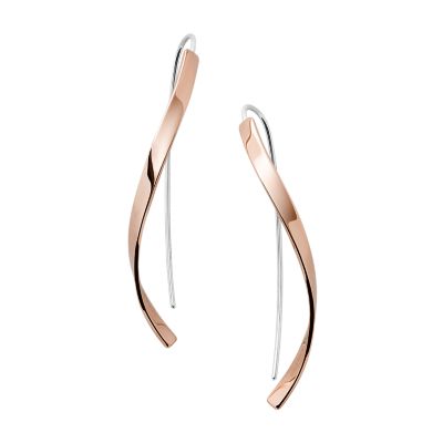 Skagen Kariana Teardrop Hook Earrings, Silver/Rose Gold SKJ1230998 At John  Lewis Partners