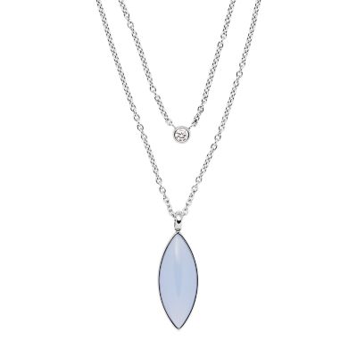 Sea Glass Silver Tone Stainless Steel Necklace Skj1332040 Skagen