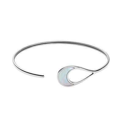 Agnethe Mother of Pearl Silver Tone Stainless Steel and Bracelet