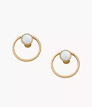 Agnethe Gold-Tone Mother-of-Pearl Circle Stud Earrings