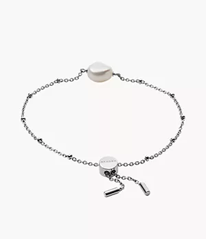 Agnethe Silver-Tone Freshwater Pearl Chain Bracelet