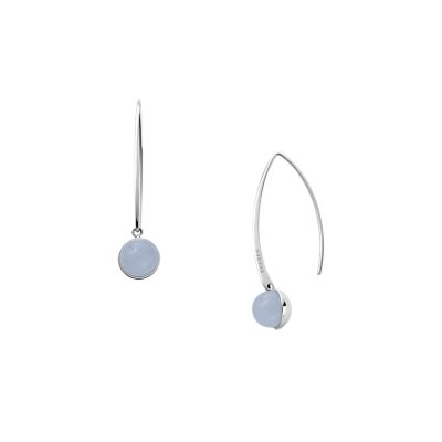 Sofie Sea Glass Silver Tone Stainless Steel Drop Earrings