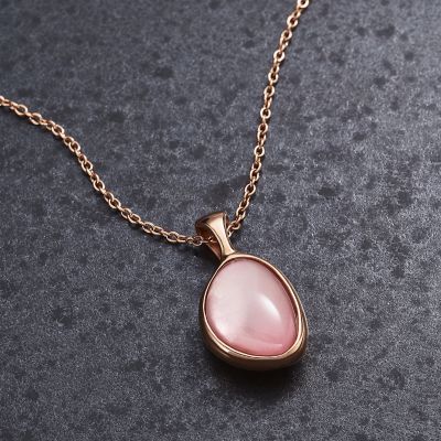 Agnethe Mother-of-Pearl Rose Gold-Tone Stainless Steel Pendant