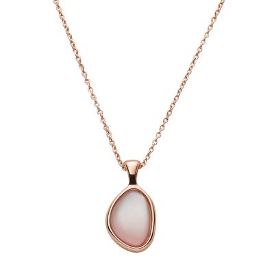 Agnethe Mother-of-Pearl Rose Gold-Tone Stainless Steel Pendant Necklace