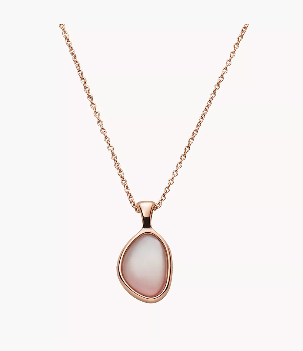 Skagen Women’s Agnethe Mother-of-Pearl Rose Gold-Tone Stainless Steel Pendant Necklace