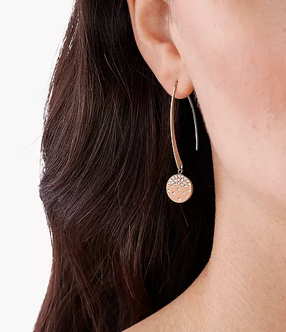 Rose Gold-Tone Stainless Steel Hoop Earrings