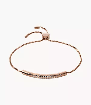 Elin Rose-Tone Stainless Steel Chain Bracelet