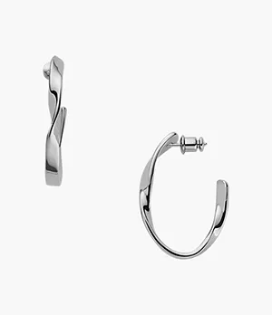 Kariana Silver-Tone Stainless Steel Hoop Earrings