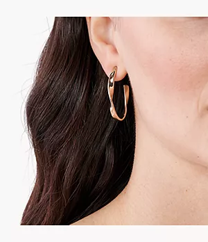 Kariana Rose-Tone Stainless Steel Hoop Earrings