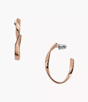 Kariana Rose-Tone Stainless Steel Hoop Earrings