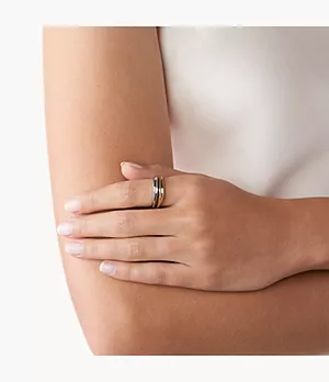 Kariana Two-Tone Stainless Steel Stack Ring