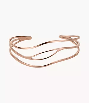 Agnethe Rose-Tone Stainless Steel Bangle Bracelet