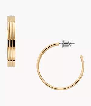 Elin Gold-Tone Stainless Steel Hoop Earrings