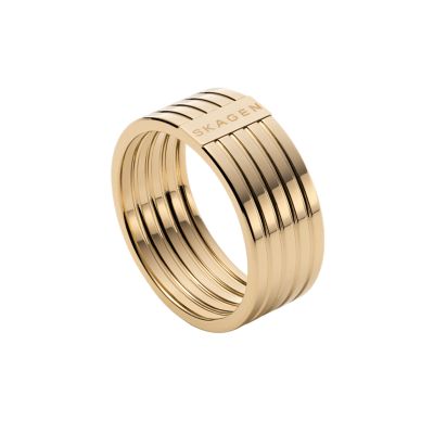 Elin Gold Tone Stainless Steel Band Ring SKJ1542710002 Skagen