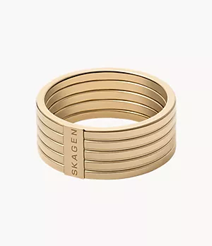 Elin Gold-Tone Stainless Steel Band Ring