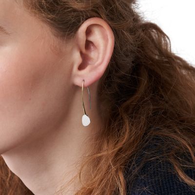 Sea Glass Gold-Tone Stainless Steel Drop Earrings