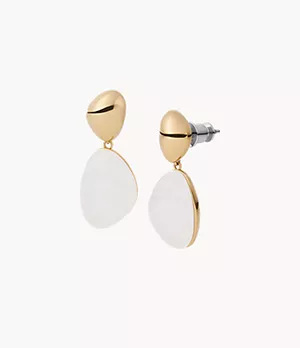 Sea Glass Gold-Tone Stainless Steel Drop Earrings