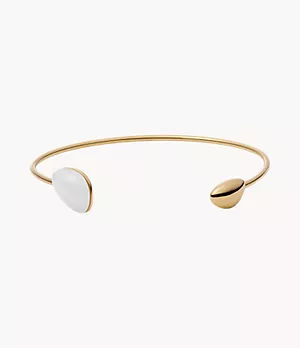 Sea Glass Gold-Tone Stainless Steel Cuff Bracelet