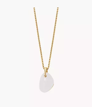Sea Glass Gold-Tone Stainless Steel Pendant Necklace