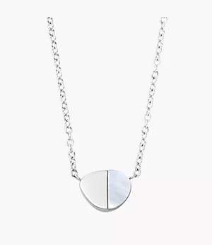 Agnethe Silver Mother of Pearl Station Necklace