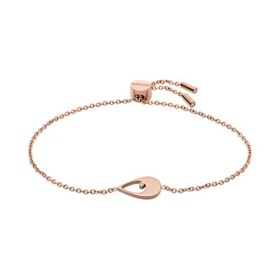 Anja Pebble Rose Gold-Tone Stainless Steel Station Bracelet