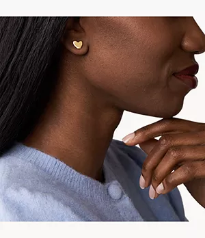 Kariana Gold-Tone Stainless Steel Heart Stud Earrings