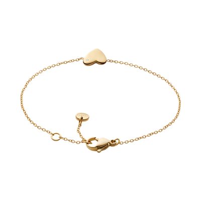 Gold Heart Chain Bracelet