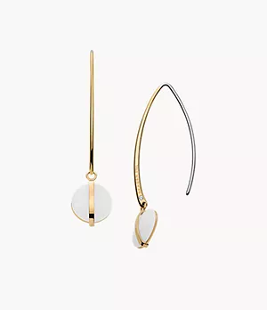 Sea Glass White Glass Hoop Earrings