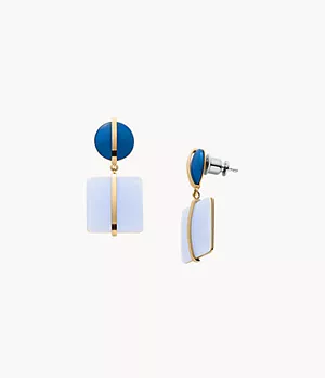 Sea Glass Blue Glass Drop Earrings