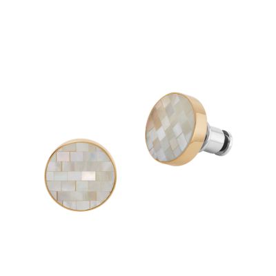 Agnethe Gold-Tone Mother of Pearl Stud Earrings - SKJ1581710