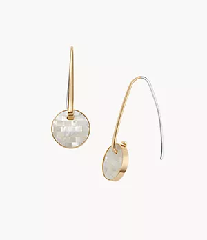 Agnethe Gold-Tone Mother of Pearl Drop Earrings