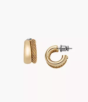 Merete Gold-Tone Stainless Steel Huggie Hoop Earrings