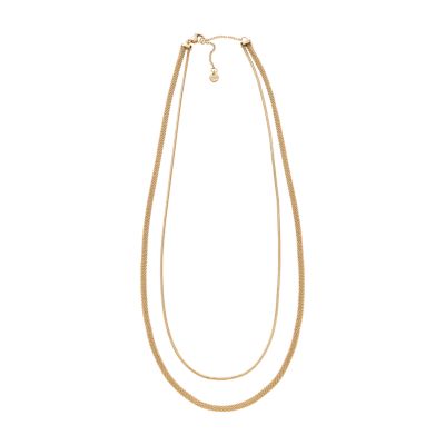 Merete Gold-Tone Stainless Steel Multi Strand Necklace SKJ1600710