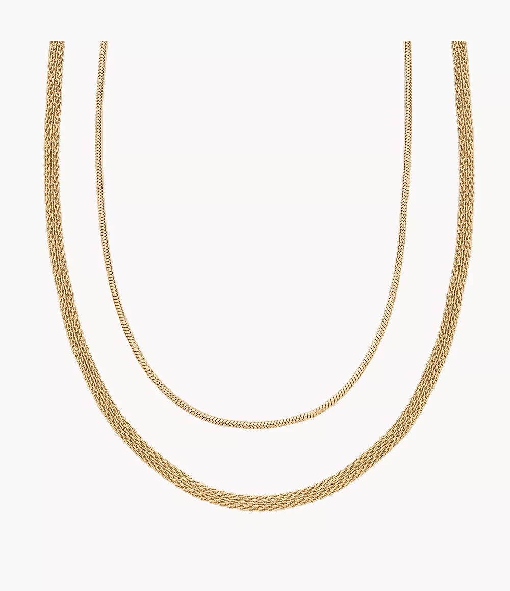 Skagen Unisex Merete Gold-Tone Stainless Steel Multi Strand Necklace
