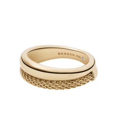 Merete Gold-Tone Stainless Steel Stack Ring