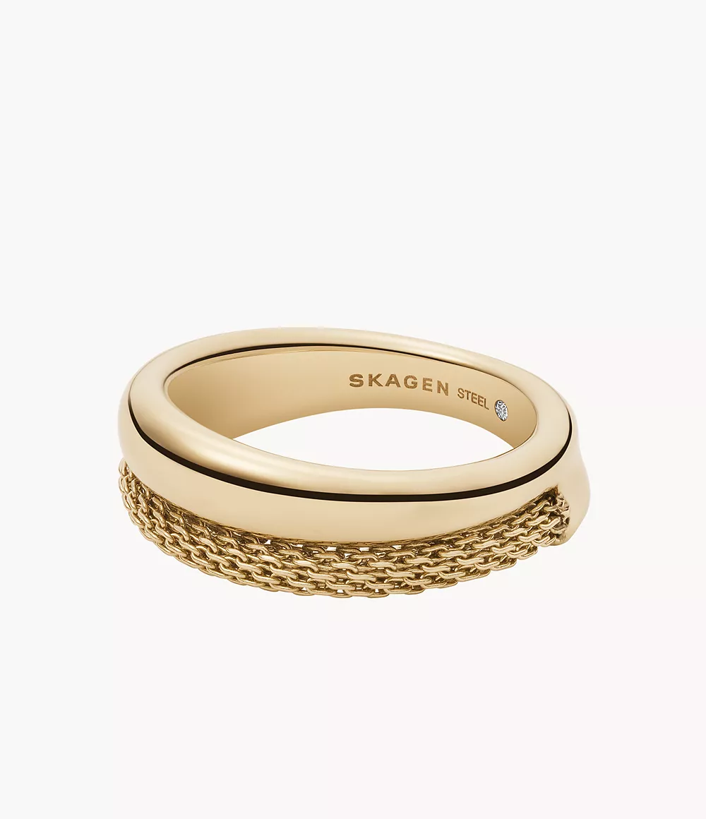 Skagen Women’s Merete Gold-Tone Stainless Steel Stack Ring
