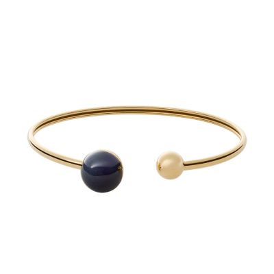 Sofie Sea Glass Gold-Tone Stainless Steel Cuff Bracelet