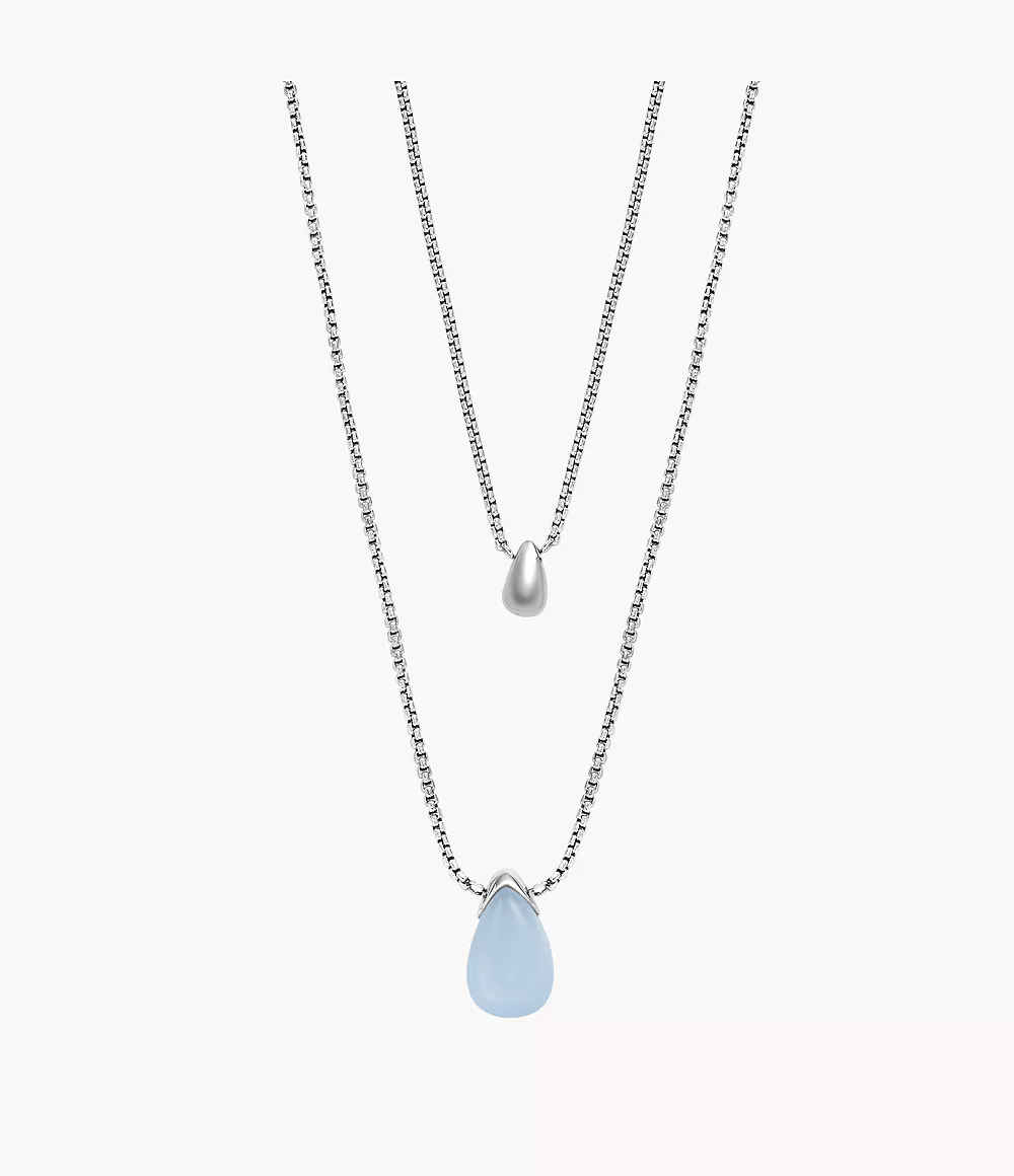 Skagen Women’s Sea Glass Blue Glass Pendant Necklace