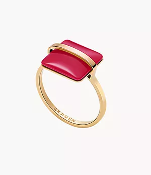 Pantone X Skagen Red Glass Center Focal Ring